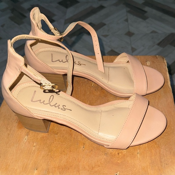 Harper Almond Stacked Ankle Strap Heels - Picture 2 of 4